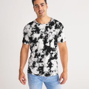 Op Art Grunge Dye Print Black White Men's T-Shirt