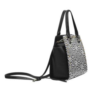 Kalied Fiesta (Black White ) Rivet Shoulder Handbag