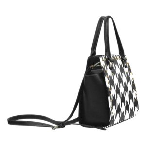 Classic Large Houndstooth Rivet Shoulder Handbag