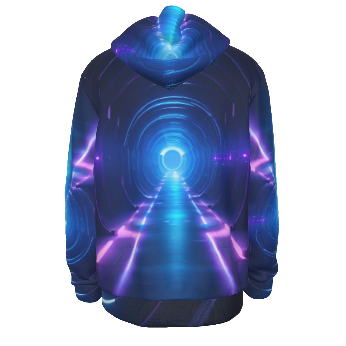 cyberpunk hoodie with pockets- purple blue