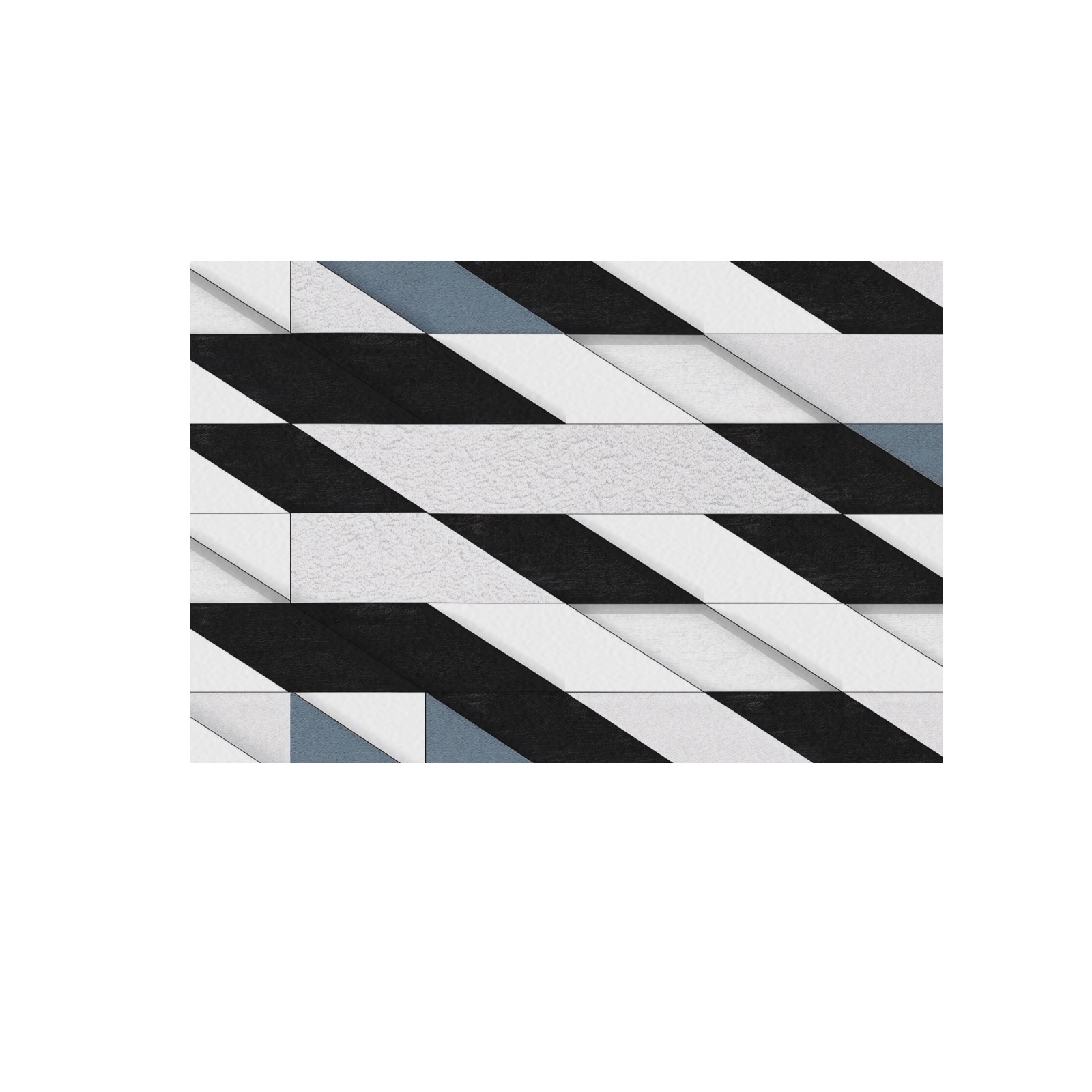 Abstract Wall Art Diagonal Colorblock Black White Gray