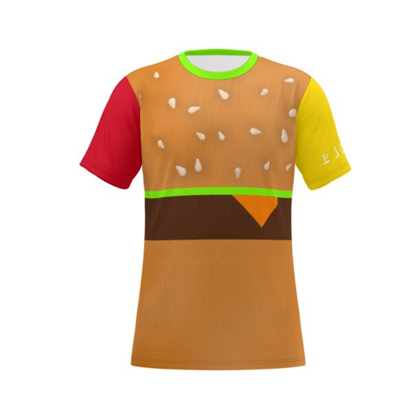 BJORLIE Unisex O-Neck T-Shirt with Funny Cheeseburger Print - Image 2