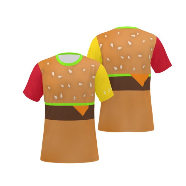 BJORLIE Unisex O-Neck T-Shirt with Funny Cheeseburger Print
