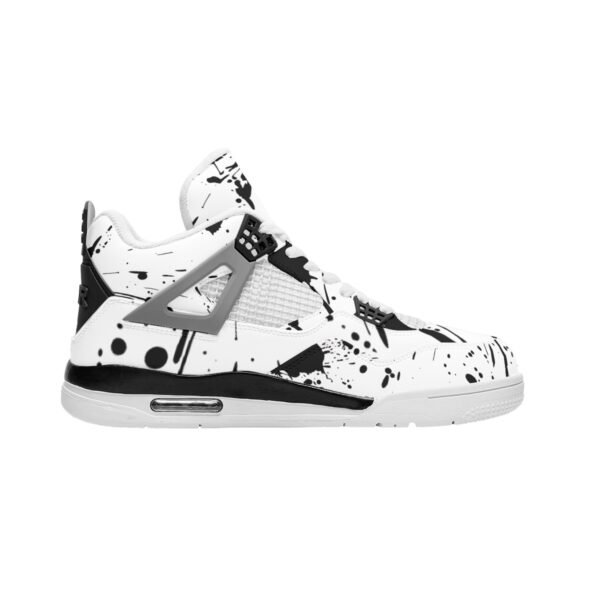 BJORLIE Men's Air Cushion Basketball Shoes with Unique Rubber Mesh and Abstract Black Ink Splatter - Image 2