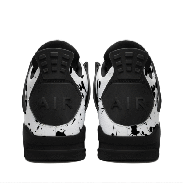 BJORLIE Unisex Air Cushion Basketball Shoes with Black Rubber Mesh Sole Design - Abstract Black and White Splatter - Image 4