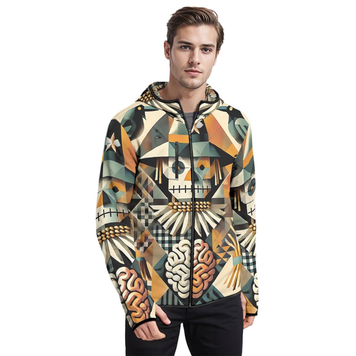 BJORLIE The Wonderful Wizard of Oz Scarecrow Men’s Hoodie with Thumb Holes and Chest Pocket