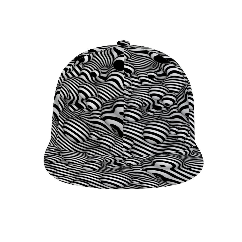 Op Art Optical Illusion Blob Stripes Abstract Morph Liquid Custom All Over Print Unisex Adjustable Trucker Hat