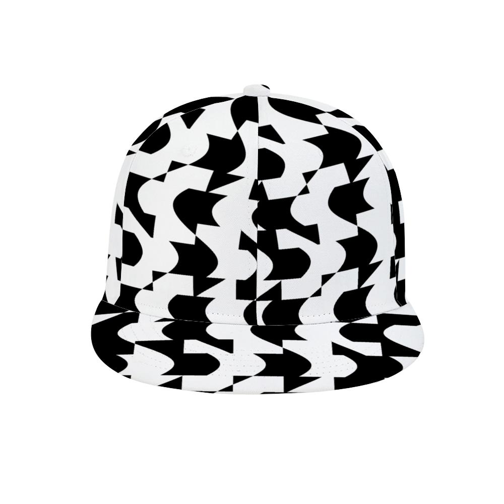Op Art Modern Large Houndstooth Flat Rubber Baseball Hat Adjustable Classic Athletic Baseball Cap