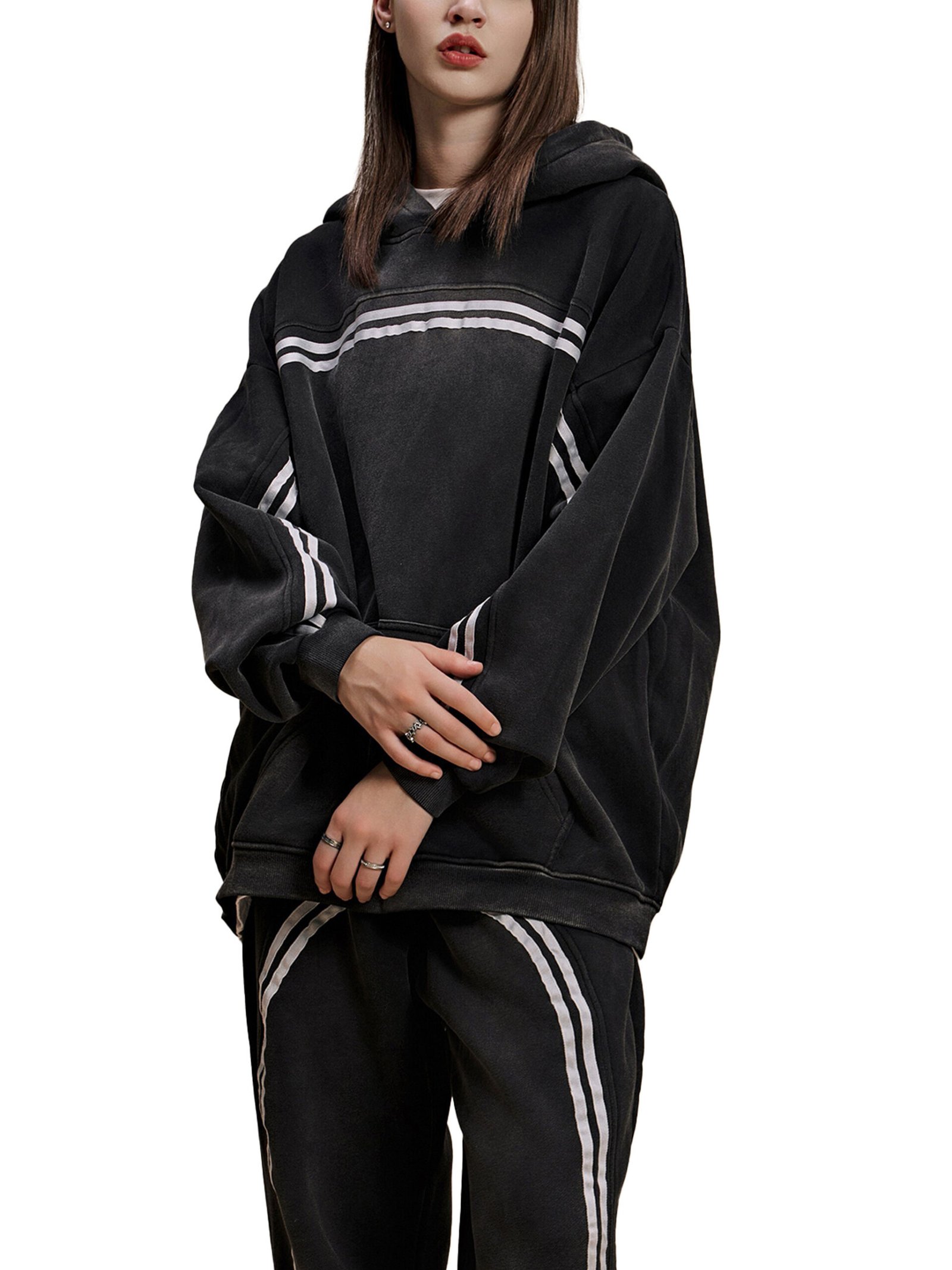 BJORLIE Sun Fade Contrast Tape Fleece Hoodie - Image 4